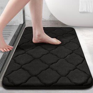 NEW! Minimalist Memory Foam Bath Mat Rug 24x16, Ultra Soft Non Slip